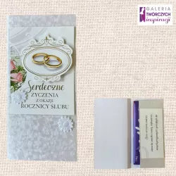 Opakowanie na czekoladę „Serdeczne Życzenia z Okazji Rocznicy Ślubu” - 8,5 na 17 cm